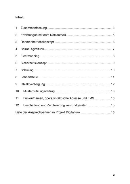 3. Sachstandsbericht - Institut der Feuerwehr Nordrhein-Westfalen