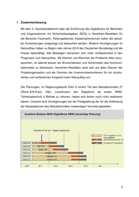 3. Sachstandsbericht - Institut der Feuerwehr Nordrhein-Westfalen