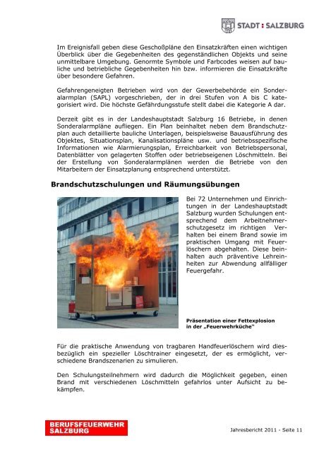 Jahresbericht 2011 - eBook - Berufsfeuerwehr Salzburg