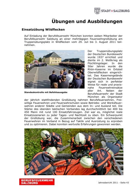 Jahresbericht 2011 - eBook - Berufsfeuerwehr Salzburg