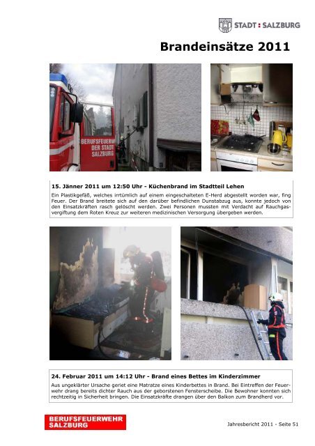 Jahresbericht 2011 - eBook - Berufsfeuerwehr Salzburg