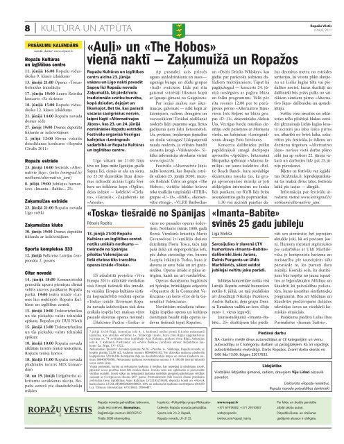 RopaÅ¾u vÄstis. JÅ«nija numurs. - RopaÅ¾i.lv