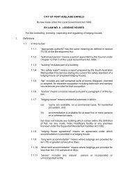 By-Law No. 6 - Lodging Houses - City of Port Adelaide Enfield