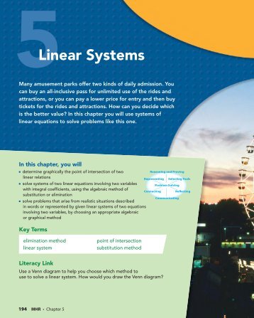 Chapter 5 Linear Systems - McGraw-Hill Ryerson