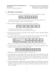 1 EstadÂ´Ä±stica descriptiva - Departamento de MatemÃ¡ticas