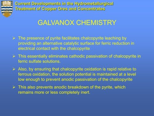 Current Developments in the Hydrometallurgical Treatment of ...