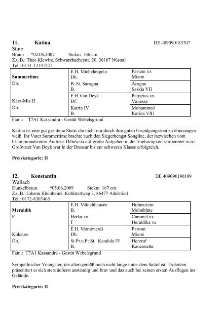 Katalog Verkaufstag (pdf) - Trakehner Verband