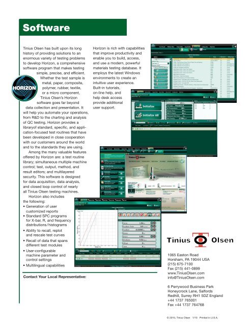 Product Literature - Tinius Olsen