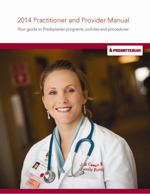 2013 Practitioner and Provider Manual - Presbyterian Healthcare ...
