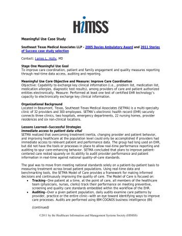 Meaningful Use Case Study - himss
