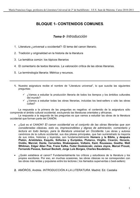 BLOQUE 1- CONTENIDOS COMUNES. Tema 0- IntroducciÃ³n