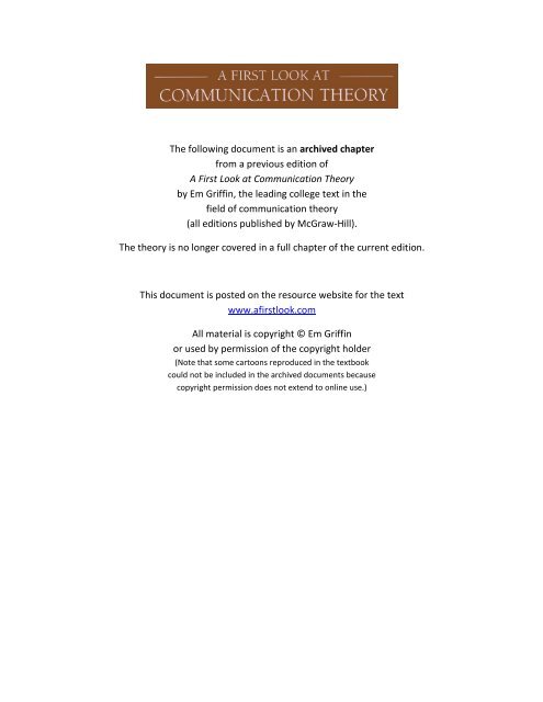 Hierarchy of Needs (PDF) - A First Look at Communication Theory