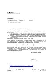 Tarifs des MÃ©decins - A partir du 01/01/2013 - Inami