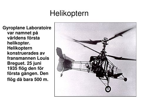 Helikopterns historia - Teknik frÃ¥n LillÃ¥ns skola