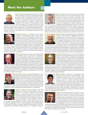 Meet the Authors - Elements Magazine
