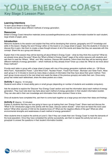 KS3 Lesson Plan - Sustainability