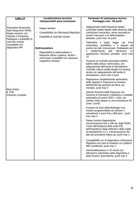 CAPITOLATO SPECIALE FORNITURA DI PACEMAKERS ...