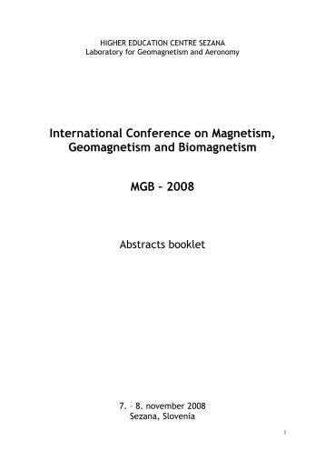 International Conference on Magnetism, Geomagnetism and ...