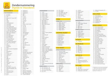 Zendernummering Digitale tv Vlaanderen - Klantenservice - Telenet