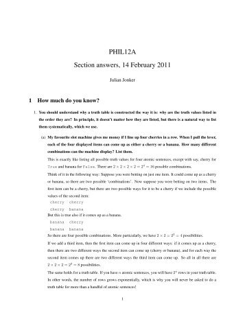 PHIL12A Section answers, 14 February 2011 - Philosophy