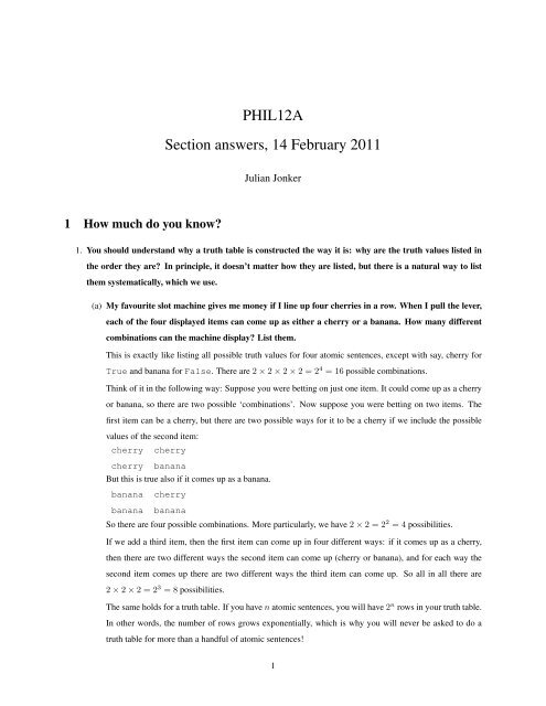 PHIL12A Section answers, 14 February 2011 - Philosophy