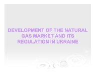 Development of the Natural Gas Market and its Regulation in Ukraine