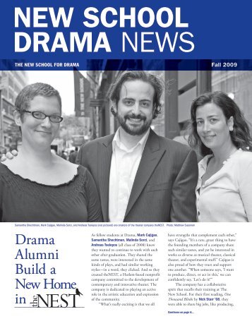 Drama Alumni Build a New Home in - The New School