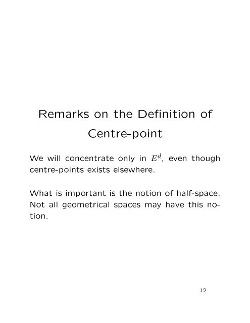 Helly's Theorem and Centre Point