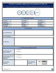 STUDENT LEARNING OBJECTIVE (SLO) TEMPLATE 1. Teacher ...