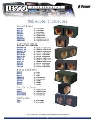 Subwoofer Enclosures - Lesco Distributing