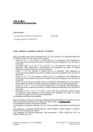 Tarifs des MÃ©decins - A partir du 01/02/2013 - Inami