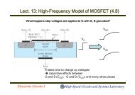 Lect. 13: High-Frequency Model of MOSFET (4.8)