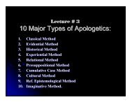 10 Major Types of Apologetics: