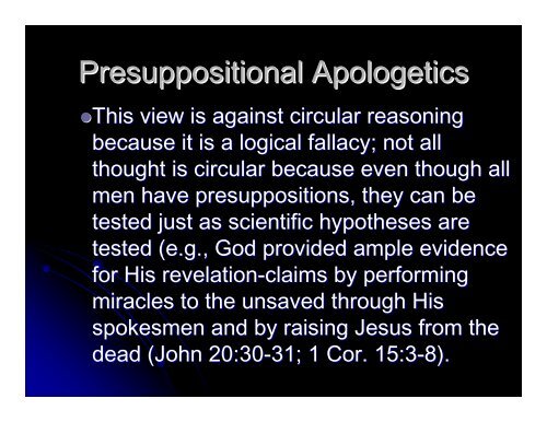 10 Major Types of Apologetics: