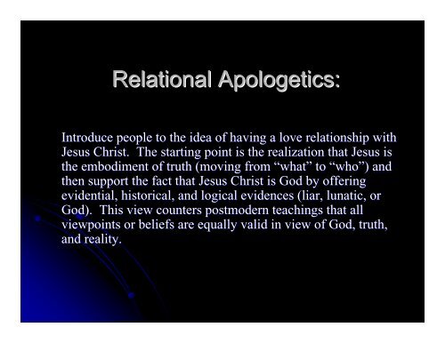 10 Major Types of Apologetics: