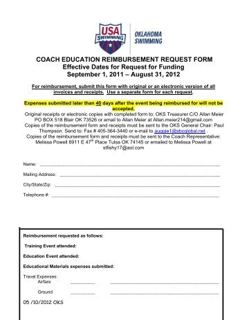 reimbursement request form