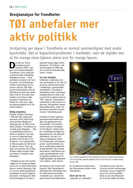 TAXI nr. 5/12 - Norges Taxiforbund