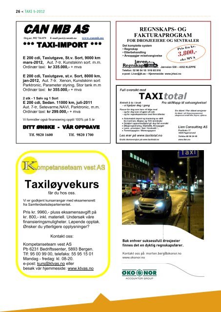 TAXI nr. 5/12 - Norges Taxiforbund