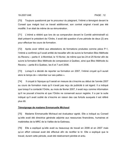 2009/07/31 - Ordre des évaluateurs agréés du Québec