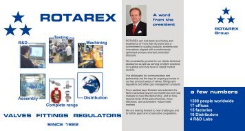 Rotarex Brochure Fittings Valves Regulators