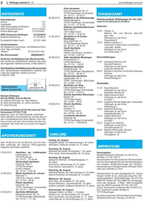 100 Jahre - Gemeinde Dettingen an der Erms