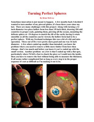 Turning Perfect Spheres - Lindsay Lathe Tools