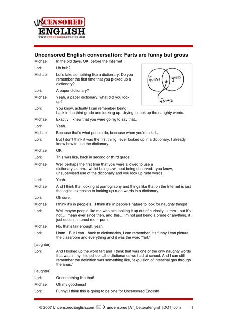 Uncensored English conversation: Farts are funny but gross - Libsyn