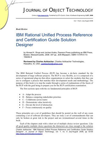 IBM Rational Unified Process Reference and Certification Guide ...