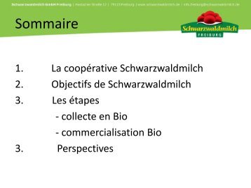 Présentation laiterie Schwarzwaldmilch – Johannes ... - Opaba