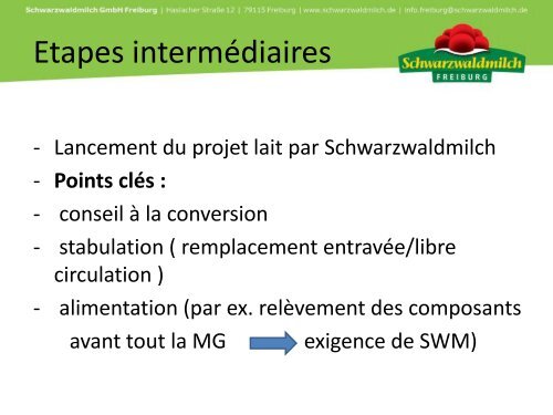 Présentation laiterie Schwarzwaldmilch – Johannes ... - Opaba