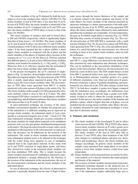 Elastic modulus of biomedical titanium alloys by nano ... - Sistemas