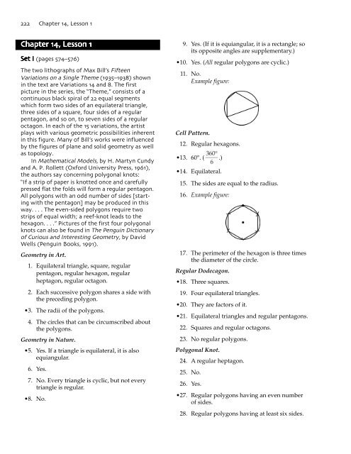 Chapter 14 Answers - BISD Moodle