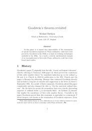 Goodstein's theorem revisited - School of Mathematics - University of ...