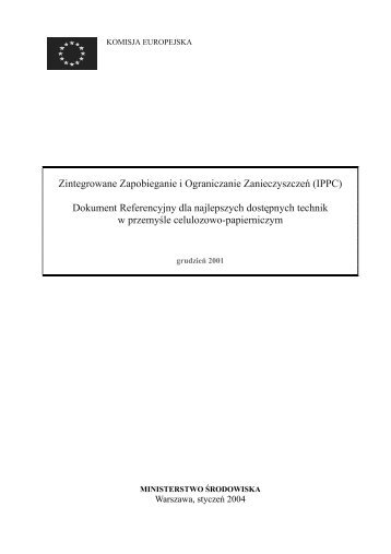 Streszczenie, spis treÃ…Â›ci, tabel i rysunkÃƒÂ³w - IPPC - Ministerstwo ...